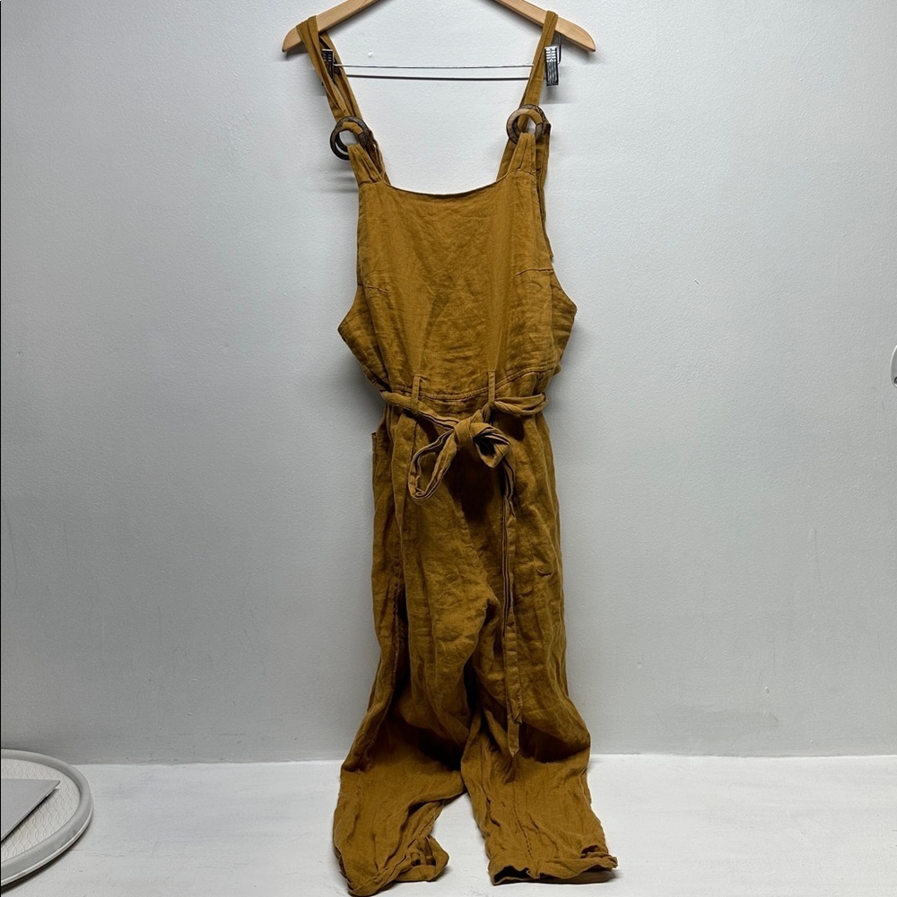 Free People Coladas All Day Linen One Piece Overalls Jumpsuit Sleeveless Small - Picture 2 of 8